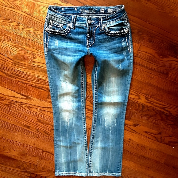 Miss Me Jeans Easy Boot Cut Flap Pocket Size 26 - Picture 3 of 12